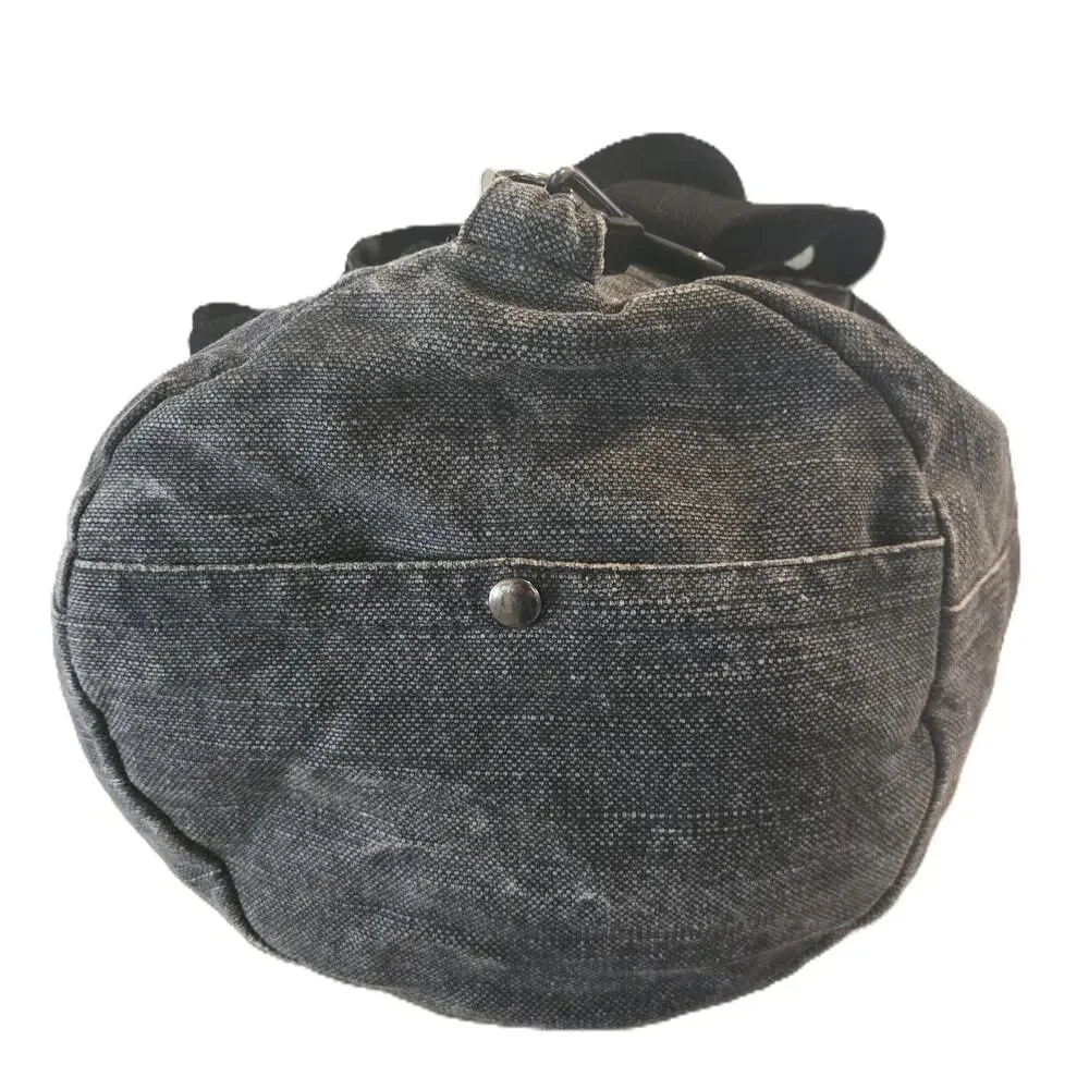 Heritage 1981 Gray/Blk Tweed-Zippered Duffle w/Handle & Adj Strap 2-Pockets